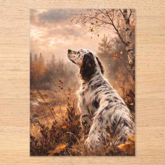 English Setter Acryl Uitnodigingen (Voorkant)