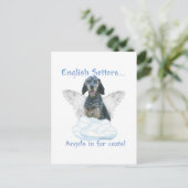 English Setter Angel Briefkaart (Staand voorkant)