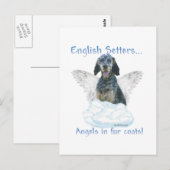 English Setter Angel Briefkaart (Voorkant / Achterkant)