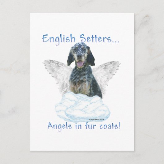 English Setter Angel Briefkaart (Voorkant)