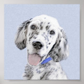 English Setter Blue Belton Painting Dog Art Poster (Voorkant)
