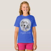 English Setter Blue Belton Painting Dog Art T-Shir T-shirt (Voorkant volledig)