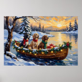 English Setter Christmas Boat Holiday Poster (Voorkant)