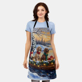 English Setter Christmas Boat Holiday Schort (Gedragen)