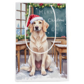 English Setter Cozy Classroom Teacher Santa Medium Cadeauzakje (Voorkant)