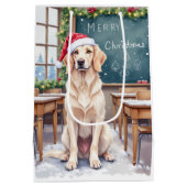 English Setter Cozy Classroom Teacher Santa Medium Cadeauzakje (Achterkant)