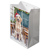 English Setter Cozy Classroom Teacher Santa Medium Cadeauzakje (Achterkant Gekanteld)