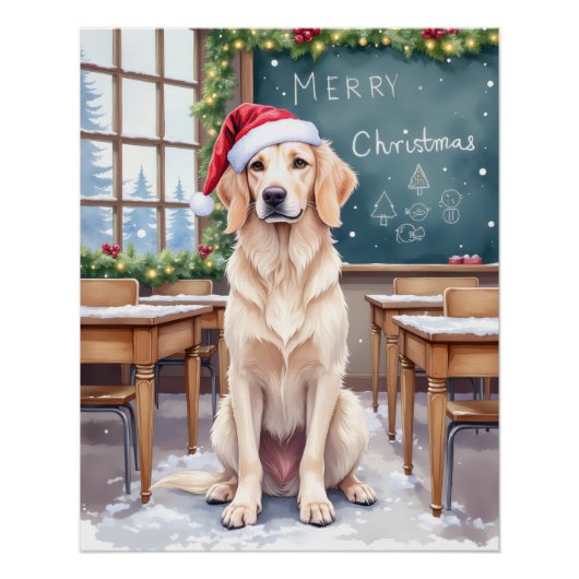 English Setter Cozy Classroom Teacher Santa Perfect Poster (Voorkant)