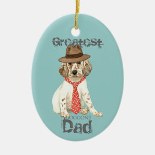 English Setter Dad Ceramic Ornament