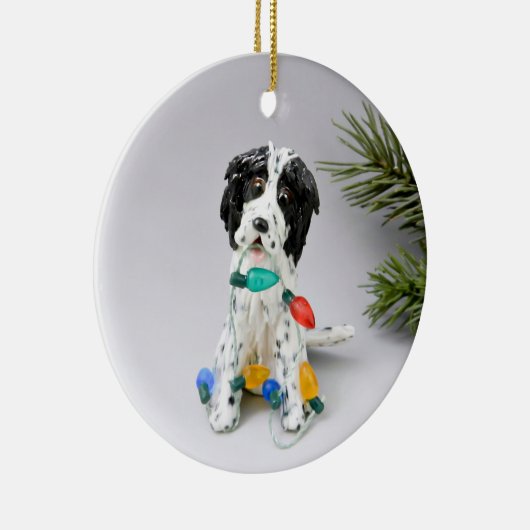 English Setter Dog kerstversiering Keramisch Ornament (Rechts)