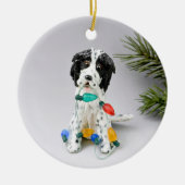 English Setter Dog kerstversiering Keramisch Ornament (Voorkant)