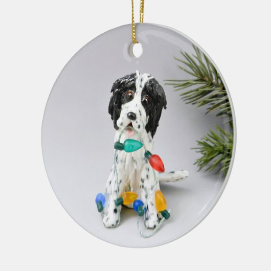 English Setter Dog kerstversiering Keramisch Ornament (Links)