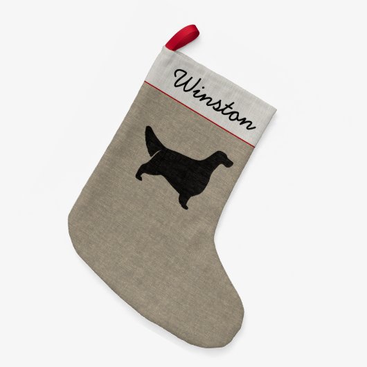 English Setter Dog Silhouette Personalized Holiday Kleine Kerstsok (Voorkant (Hangend))