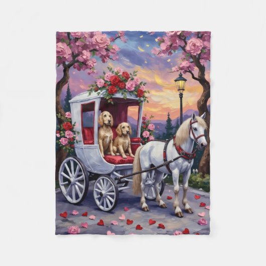 English Setter Dog Valentine's Day  Fleece Deken (Voorkant)