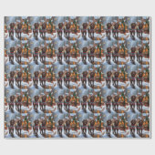 English Setter Dogs Christmas Snow Holiday Cadeaupapier (Vlak)