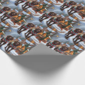 English Setter Dogs Christmas Snow Holiday Cadeaupapier (Hoek)