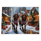 English Setter Dogs Christmas Snow Holiday Groot Cadeauzakje (Voorkant)