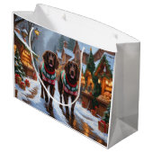 English Setter Dogs Christmas Snow Holiday Groot Cadeauzakje (Achterkant Gekanteld)