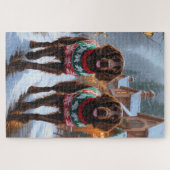 English Setter Dogs Christmas Snow Holiday Legpuzzel (Horizontaal)