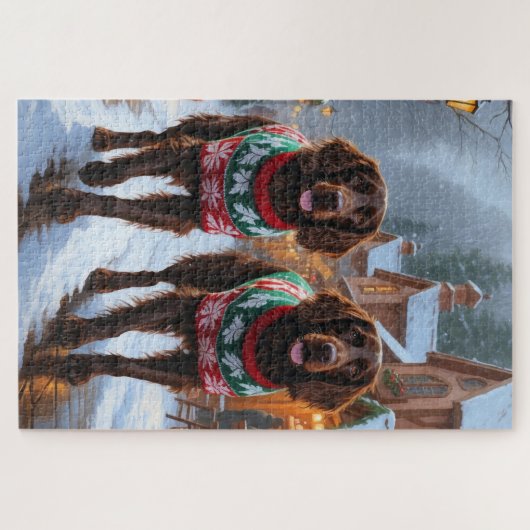 English Setter Dogs Christmas Snow Holiday Legpuzzel (Horizontaal)