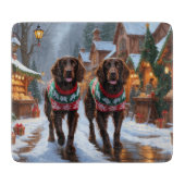 English Setter Dogs Christmas Snow Holiday Snijplank (Voorkant)
