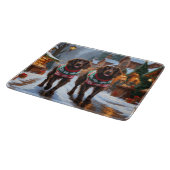 English Setter Dogs Christmas Snow Holiday Snijplank (Hoek)