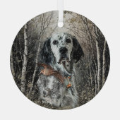 English Setter  Glas Ornament (Achterkant)