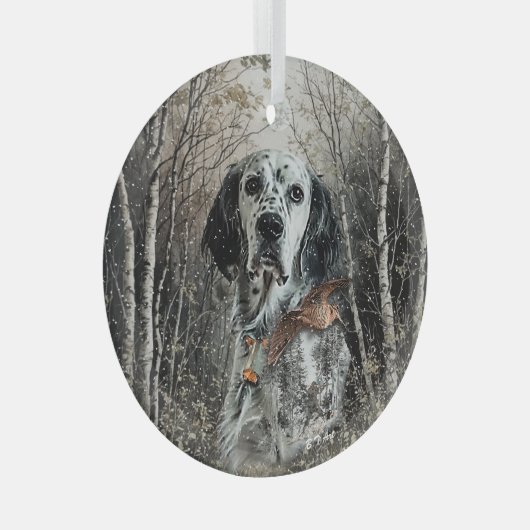 English Setter Glas Ornament (Voorkant Rechts)