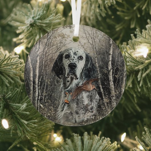 English Setter  Glas Ornament (Insitu)