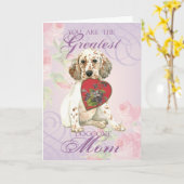 English Setter Heart mama Kaart (Gele Bloem)
