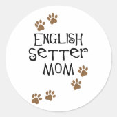 English Setter mama Ronde Sticker (Voorkant)