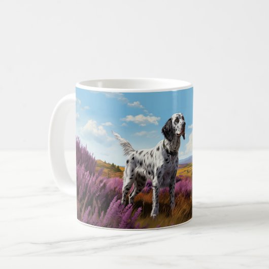 English Setter op de hei Koffiemok (Voorkant links)