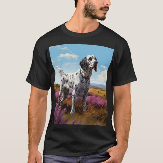 English Setter op de hei T-shirt (Voorkant)