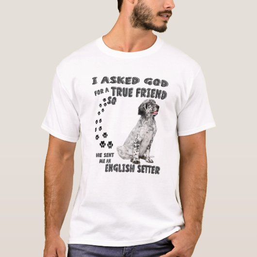 English Setter Quote mam Dad Print Llewellin Sette T-shirt (Voorkant)