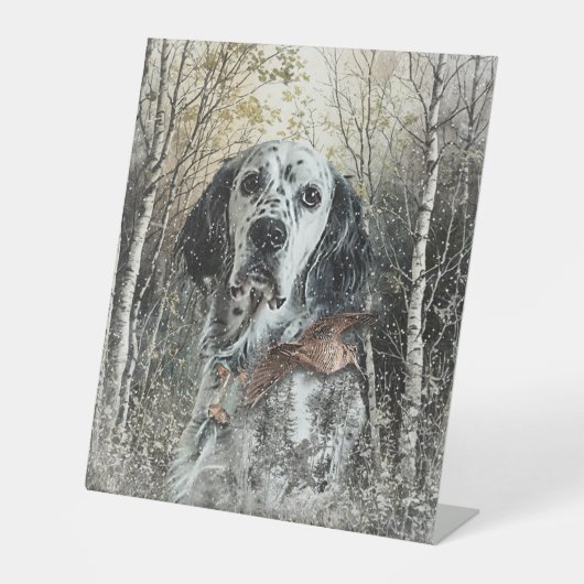 English Setter  Reclamebord Met Voetstuk (Voorkant)