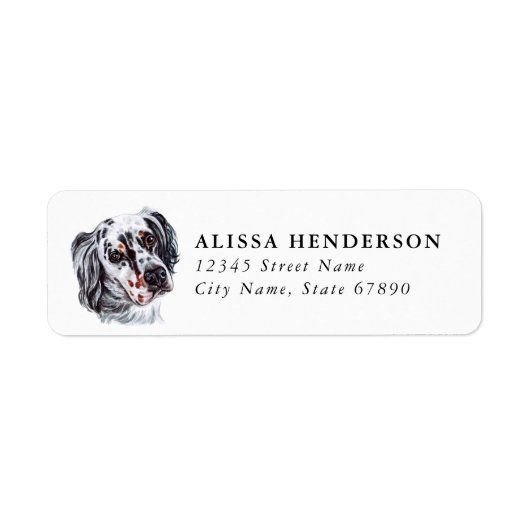 English Setter Return Address Labels (Voorkant)