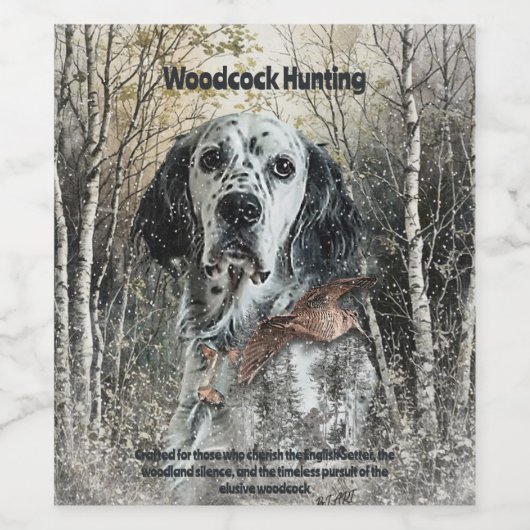 English Setter  Wijn Etiket (Enkel label)