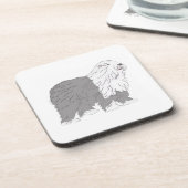 English Sheepdog Bier Onderzetter (Linkerzijde)