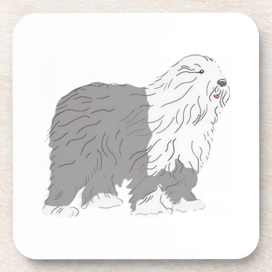 English Sheepdog Bier Onderzetter (Voorkant)