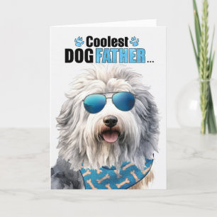 English Sheepdog Dog Coudest Dad Vaderdag Feestdagen Kaart
