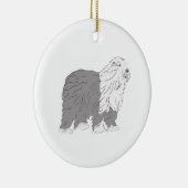 English Sheepdog Keramisch Ornament (Rechts)