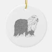English Sheepdog Keramisch Ornament (Voorkant)