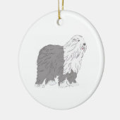 English Sheepdog Keramisch Ornament (Links)