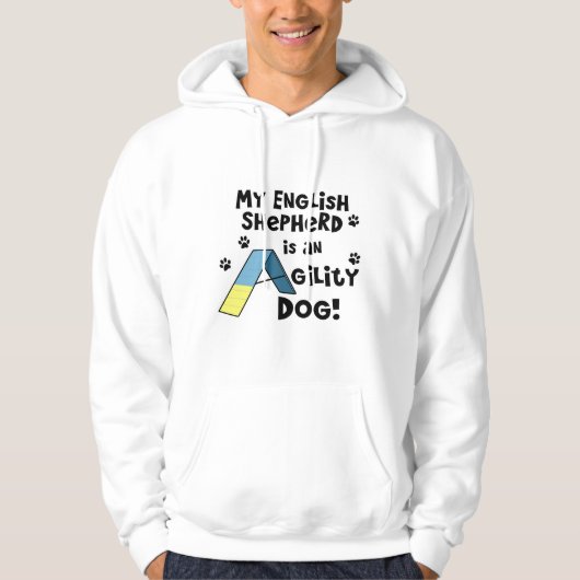 English Shepherd Agility Dog Hooded Sweatshirt (Voorkant)