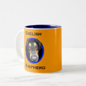 English Shepherd Big Nose Tweekleurige Koffiemok (Voorkant links)