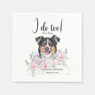 English Shepherd Dog Wedding Cocktail Napkins Servet