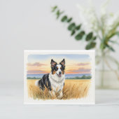 English Shepherd in a Field of Wheat Briefkaart (Staand voorkant)