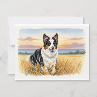 English Shepherd in a Field of Wheat Briefkaart