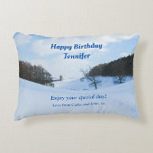 English Snow Valley - Gepersonaliseerd Accent Kussen