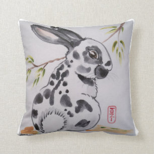 English Spot Bunny Rabbit Pillow, Oriental Design Kussen